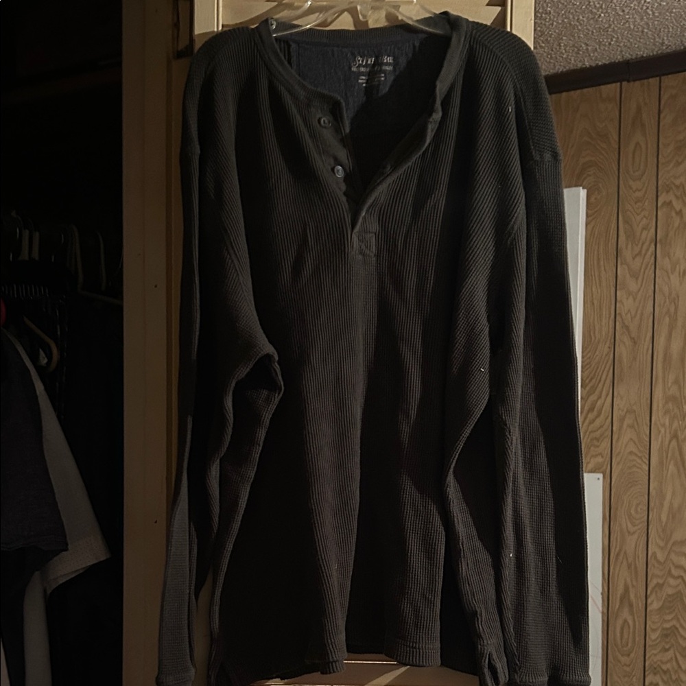 St. John's Bay Charcoal Waffle Henley